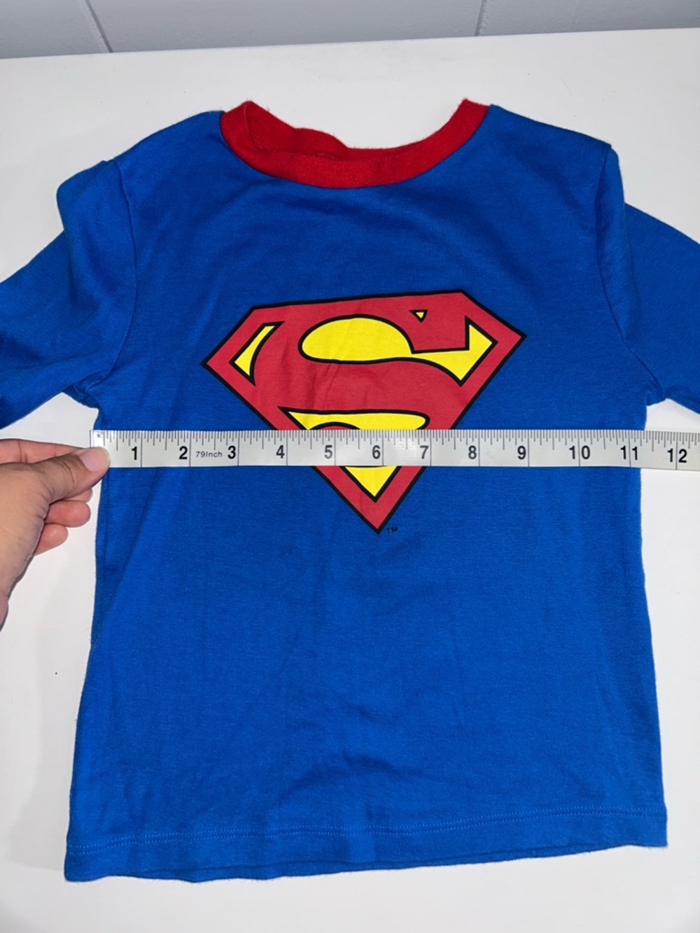 H&M DC Superman Long Sleeve + Pants Pajamas Size 8 - Picture 4 of 13